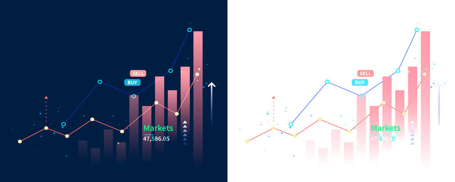 Growth graph rise with inflation business finance market stock trade profit chart isolated on transparent png background