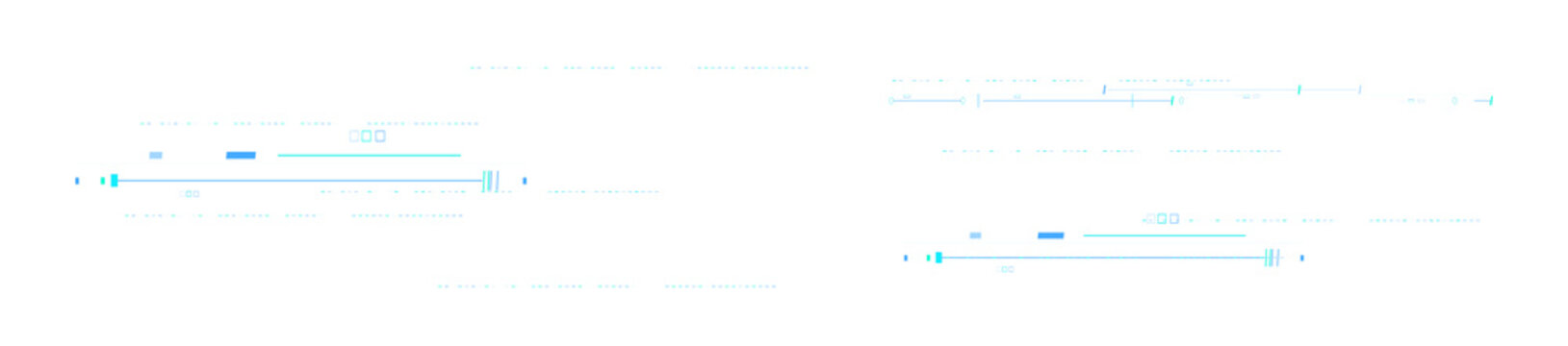 Digital cyber technology hud interface data with line element display isolated on transparent png background