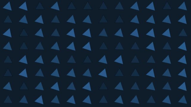 Geometric pattern of various blue triangles arranged in a grid formation creating a visually appealing textured background