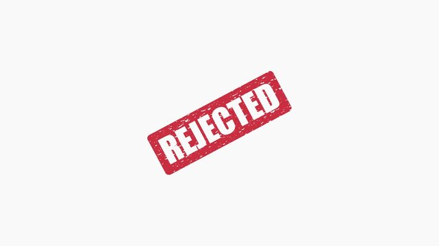 Red Rejected Rubber Stamp Impression Isolated on White Background for Business and Administrative Document Approval