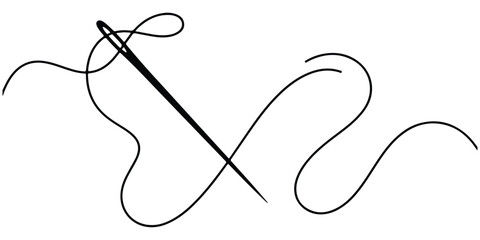 Obraz premium Sewing needle with thread