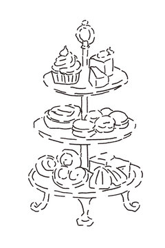 tea stand cake dessert line