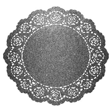 frame lace silver doily circle