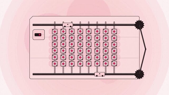 Abstract animated gestalt grouping proximity drawn as coral and magenta lines and shapes on a bright, clean light background. Seamless looping 4K motion graphics video with free space for text, ideal 