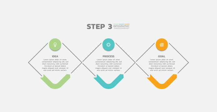 Presentation business abstract background infographic template colorful step 3