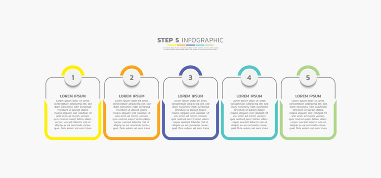 Presentation business abstract background infographic template colorful step 5