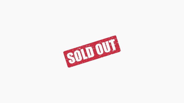 Red Sold Out Rubber Stamp Impression Isolated on White Background for Retail and E-commerce Marketing