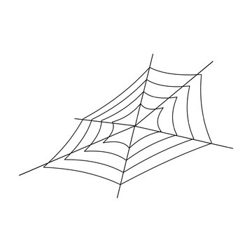 Spiderweb icon, black line; themes include Halloween, horror, scary, insects, and the eerie.