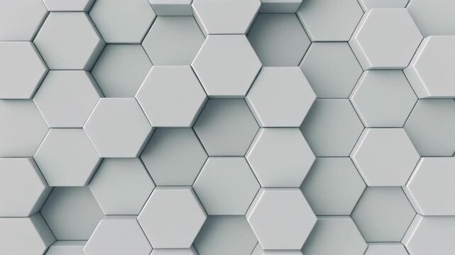 Abstract hexagonal pattern with subtle depth and light in a clean studio setting for technology concepts