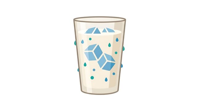 Refreshing horchata vector illustration with ice cubes