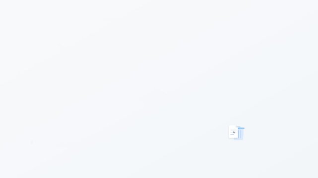 Minimalist Animation of Digital File Deletion and Recycling Bin Concept