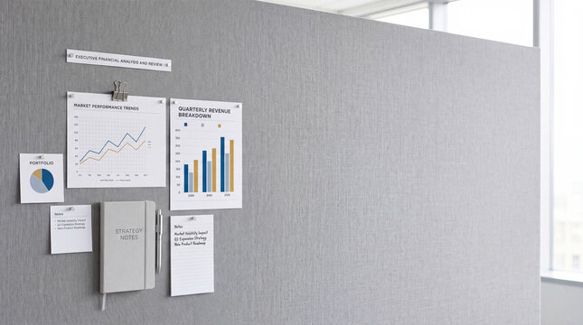 Business Strategy and Analytics Pinned on Office Board