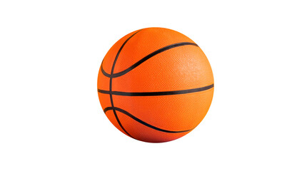 Fototapeta premium Basketball Isolated on White Background, Orange Sports Ball for Game, Competition, Training, Recreation and Athletic Activity Equipment