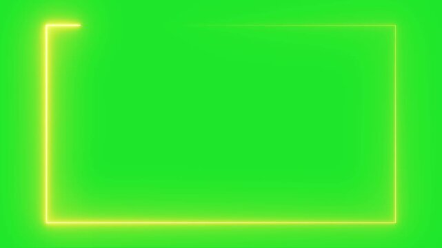 Animation of glowing neon rectangles abstract background. Abstract glowing neon light rectangle border frame animation, Purple Neon Glowing Rectangle Frame Animation on Dark Abstract Background