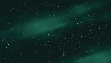 Fototapeta premium Dark green aurora borealis starry space background vector