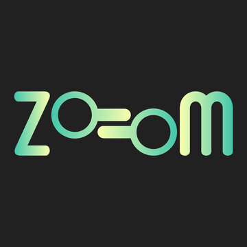 Zoom magnifying logo with honey dew gradient color