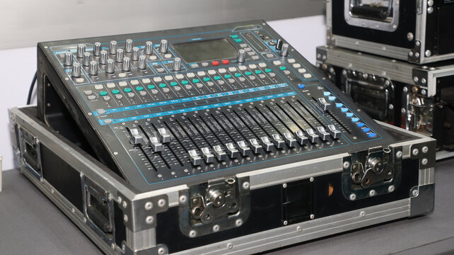 Digital Audio Mixer Console inside Heavy Duty Flight Case
