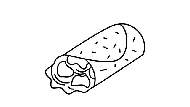 outline burrito mexican food