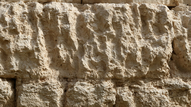 Rough Weathered Limestone Wall Texture Background