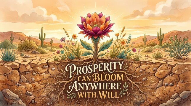 Desert Bloom of Prosperity: A Symbol of Resilience and Growth Against All Odds