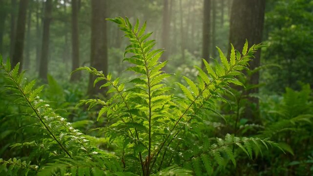 The images show a close up view of lush green ferns growing densely in a forest