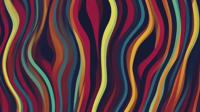 Wavy Colorful Lines Flowing Upward with Black Space for Text in Center