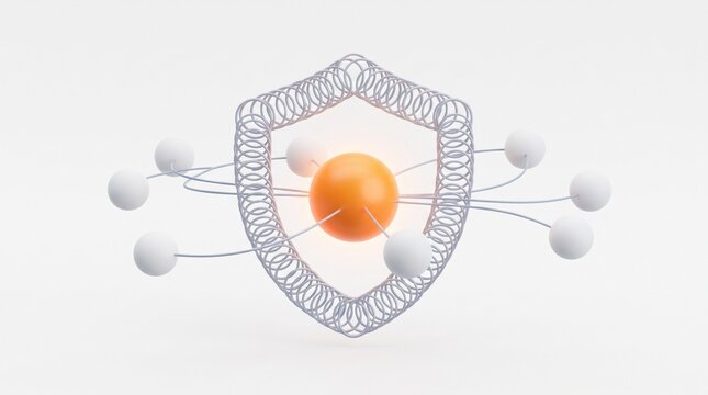 3D render of network proxy shield for data security