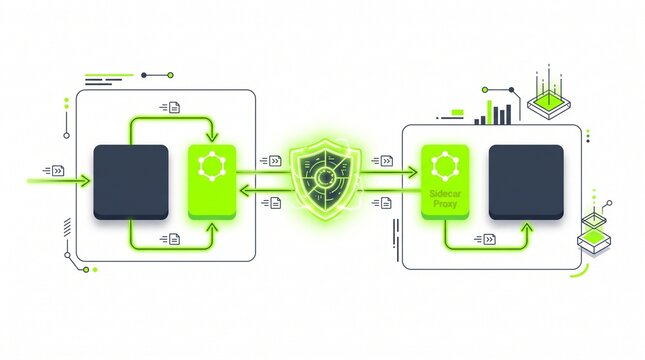 Service Mesh Traffic and Sidecar Proxy Security Architecture Diagram