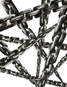 Gothic dark fantasy chains full background texture.