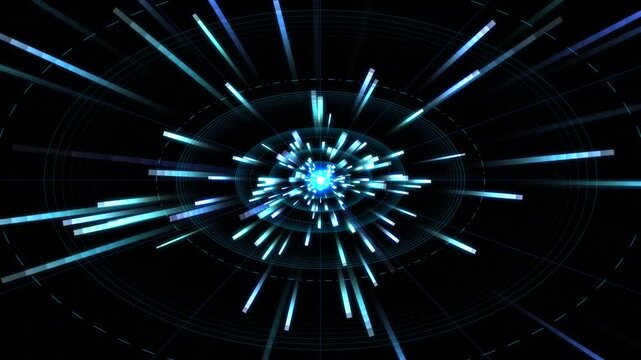 Futuristic abstract light burst explosion radial motion background digital technology concept