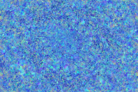 Abstract vibrant blue and turquoise textured background featuring mottled watercolor splatters and sponge paint effect perfect for artistic graphic design and creative projects