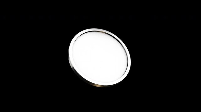 何も書いてない銀色のコインがループ回転するパーティクル用3DCG