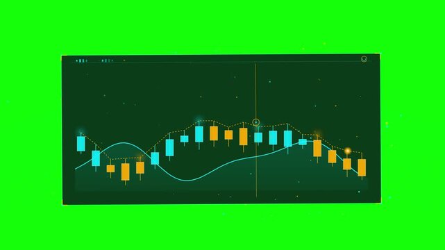 Animated Financial Candlestick Chart Displaying Market Trends