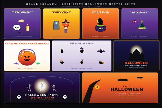 Halloween vector icons and elements for festive design and spooky celebrations