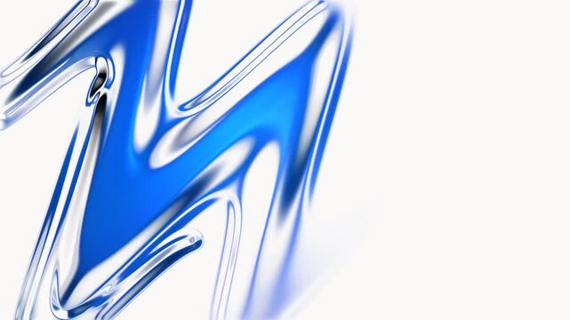 Abstract glass animation with smooth flowing transparent waves glossy reflections.Fluid motion for modern backgrounds and motion graphics.