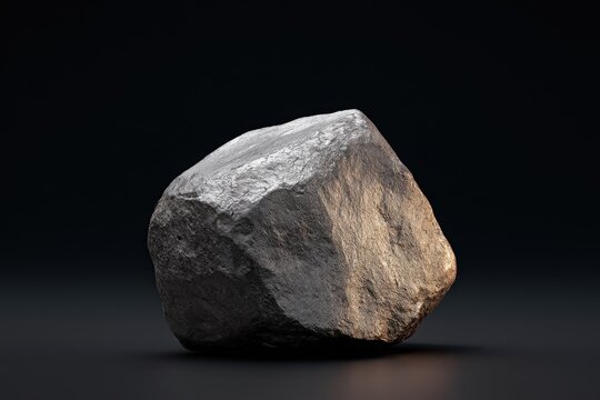 Rubidium Metal Rock with Silvery Golden Fractured Layers