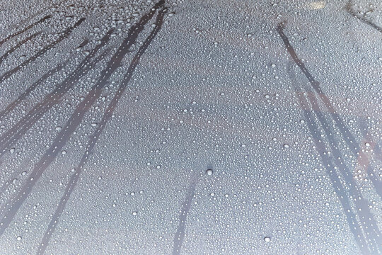 water beading on waxed car paint