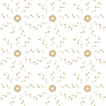 Minimalist beige scatter seamless pattern simple aesthetic grid background