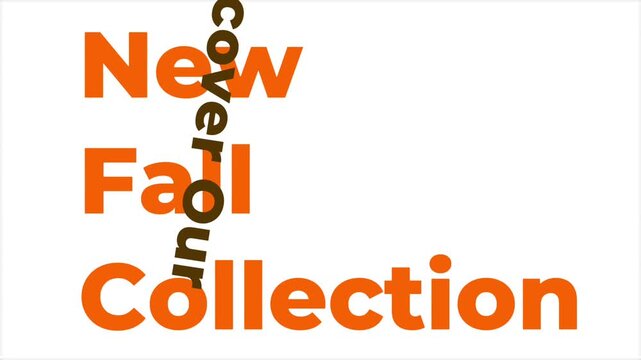 Kinetic Typography Animation &ndash; "Discover Our New Fall Collection Today" Text Promo