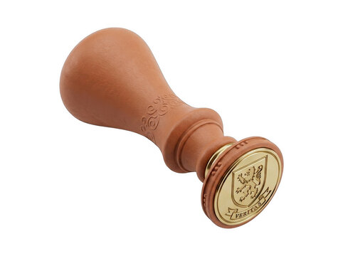 Vintage wooden wax seal stamp with brass die and crest emblem letter seal stamp handle embossing stamp historic