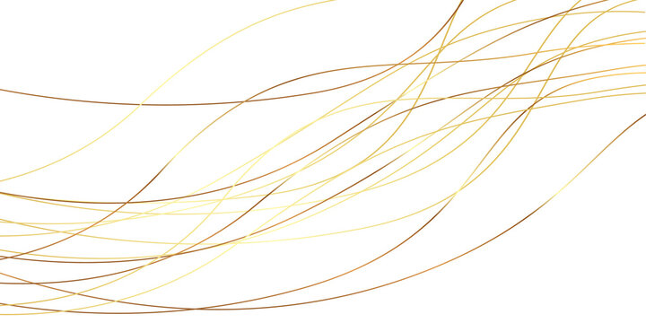 Minimalist golden curved lines backdrop on clean white background offers an elegant layout for contemporary premium branding designs.