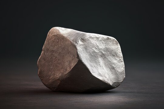 Angular Platinum Metal Rock with Matte Gray Texture
