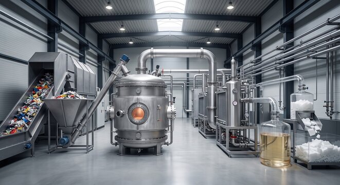 Advanced Plastic Pyrolysis Facility Producing Fuel and Industrial Wax