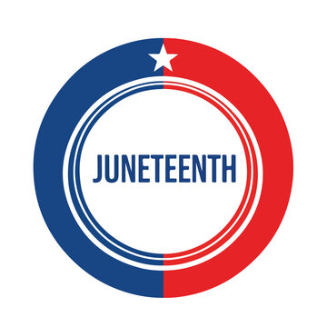 Juneteenth Freedom Day Circle Logo Design with Star