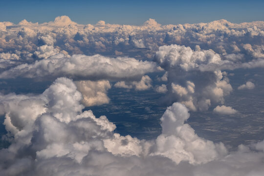 Aerial View Cloudscape With Cumulonimbus Clouds