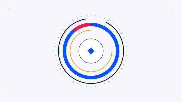Animated Circular Progress Ring Loading Interface on White Background