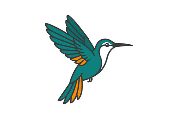 Fototapeta premium Minimalist Hummingbird Vector Illustration