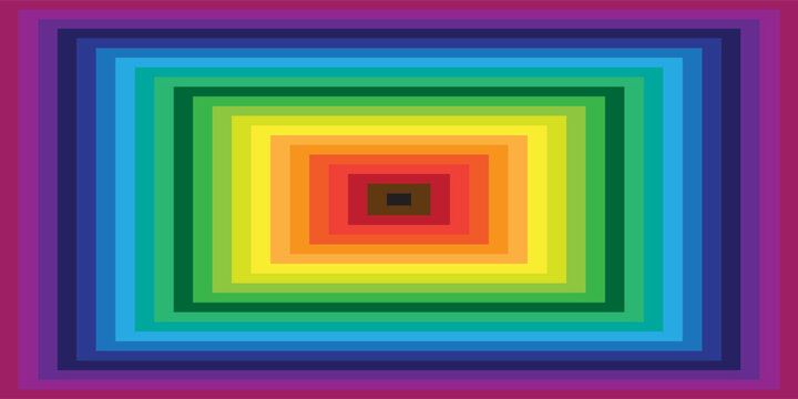 Rainbow Rectangle Tunnel Background Colorful 3D Portal Gradient Vector