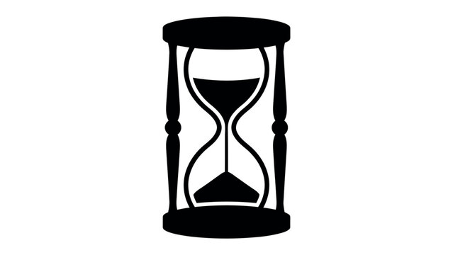 Hourglass in Silhouette: A stark black silhouette of an hourglass symbolizes the passage of time and the finite nature of moments.
