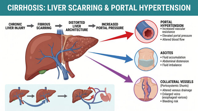 Understanding liver cirrhosis, scarring, and portal hypertension complications
